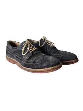 1901 Gray Suede Oxford Wingtip Shoes Size 9